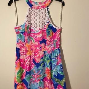 Lilly Pulitzer Lace Front Floral Halter Dress